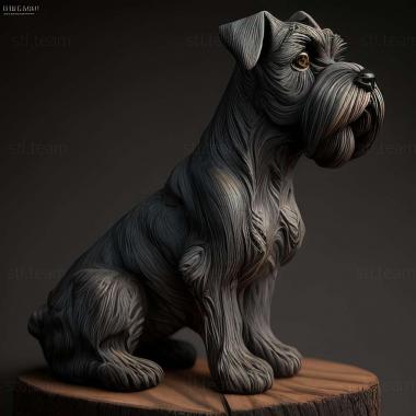 3D model Zwergschnauzer dog (STL)